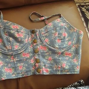 LUSH FLORAL CORSET CROP